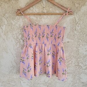 Janie and Jack Girl's/teen Leilani Floral Smocked Top Apricot Sizes 18